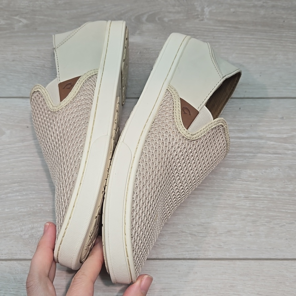 Olukai Women Pehuea Comfort Slip-On Sneakers in Light Beige Shoes Sz 8.5 - Picture 9 of 11